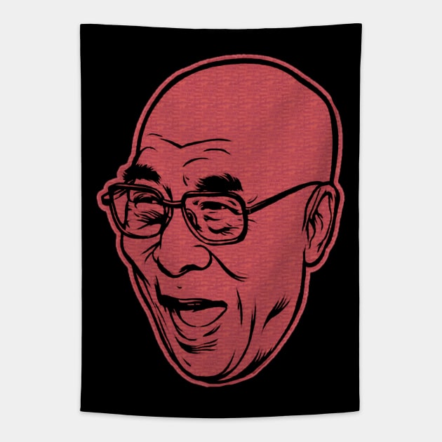 Dalai Lama XIV Laughing Tapestry by Issho Ni