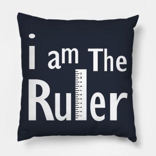 Ruler White Text Pillow