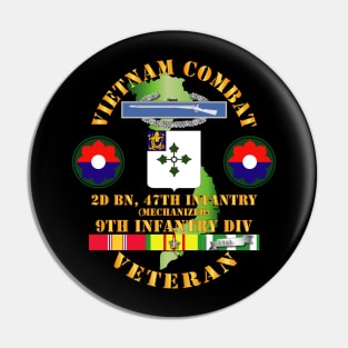 Vietnam Combat Infantry Veteran w 2nd Bn 47th Inf  (Mech) - 9th ID SSI Pin