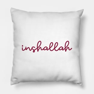 inshallah - maroon red Pillow