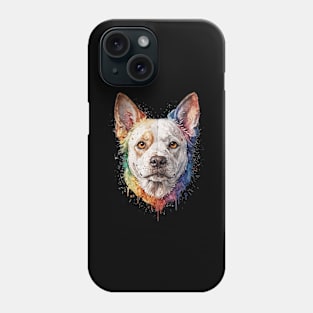 Colorful water paint style dog Phone Case