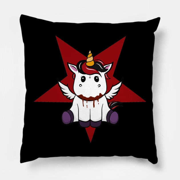 Hardcore Unicorn Pillow by knightwatchpublishing