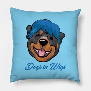 Dogs in Wigs - Funny Rottweiler Dog Pillow