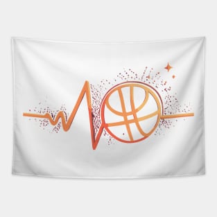 Basketball Love - Basketball Heartbeat Sports Fan Tapestry