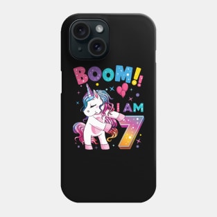 Kids 7 Years Old Unicorn Flossing 7th Birthday Girl Unicorn Party Phone Case