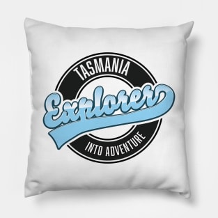 Tasmania explorer into adventure logo Pillow