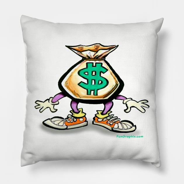 Money Bag Pillow by Kevin Middleton