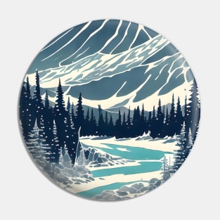 Unearthly Reverie: Surreal Lines of the Rocky Mountains Pin