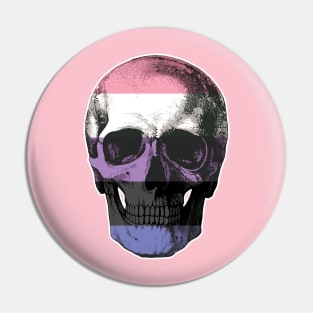 Genderfluid Skull Pin