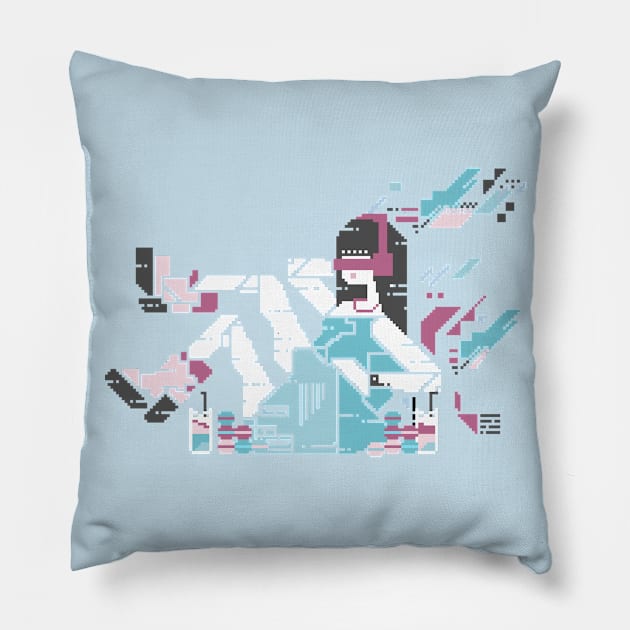 Pixel Art Music Girl Pillow by MoneerTheFirst