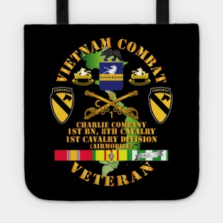 Vietnam Combat Cavalry Veteran w Charlie - 1st Bn 8th Cav COA - 1st Cav Div SSI Tote