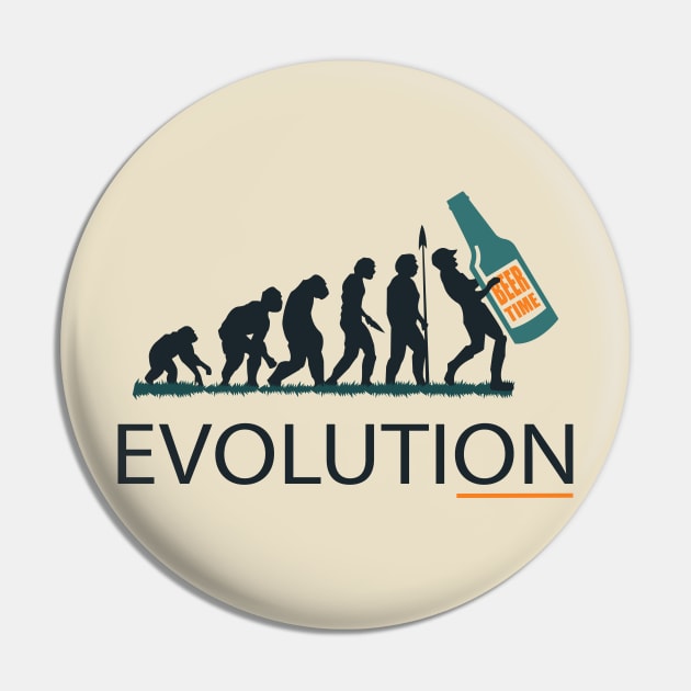 Beer Evolution T-Shirt Pin by Drunken T-shirts