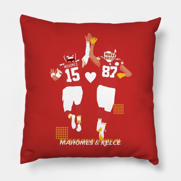 Mahomes & kelce teammate - RED Pillow by Mic jr