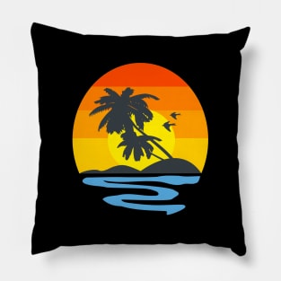 Retro Vintage Sunset Pillow