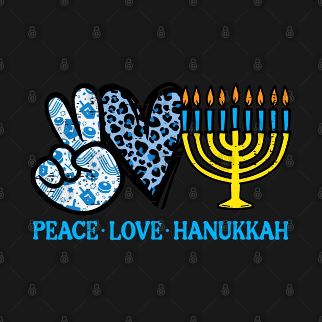 Peace Love Hanukkah Chanukah Menorah Jewish by rhazi mode plagget