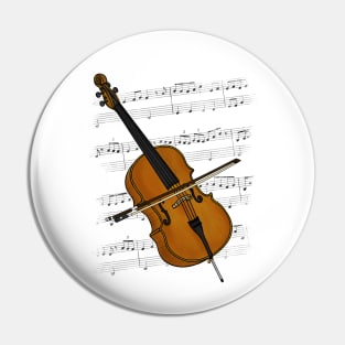 Cello Player Cellist String Musician (Colour) Pin