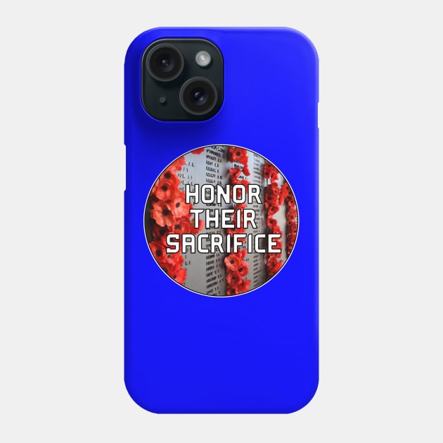 Honor Their Sacrifice Memorial with Red Poppy Flowers Pocket Version (MD23Mrl006c) Phone Case by Maikell Designs