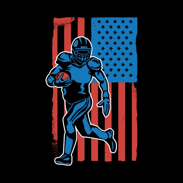 Football USA American Flag Vintage by Baswan D'apparel Ish