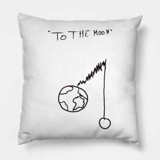 to the moon investor meme Pillow