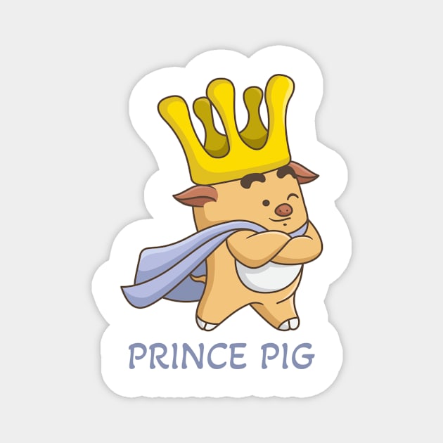 Prince Pig Magnet by mouze_art