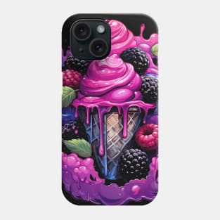 Delicious Summer Blackberry Ice Cream Sorbet Phone Case