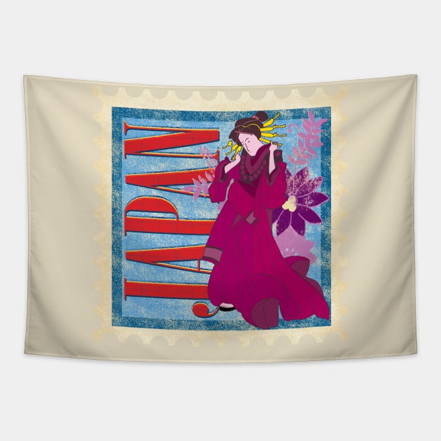 Japan Stamp Tapestry by MissRPGirl