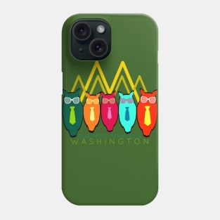 Hip Owls Washington Mountains Phone Case