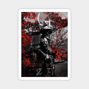 Samurai Red Flowers Magnet