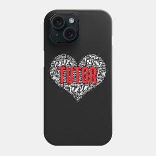 Tutor Heart Shape Word Cloud Design design Phone Case