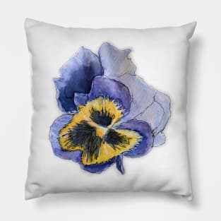 Watercolour Sketch - Pansy Pillow