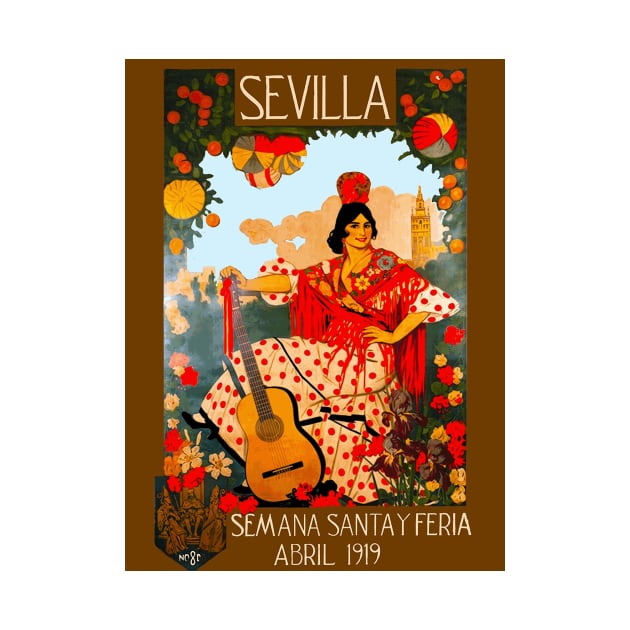 Sevilla - Seville, Spain Poster for April 1919 Holy Week and Fair (Semana Santa y Feria) by Naves