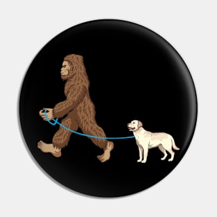 Bigfoot Dog Walk Labrador - Sasquatch Dog Lovers Pin