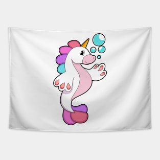 Unicorn with Water bubbles Tapestry