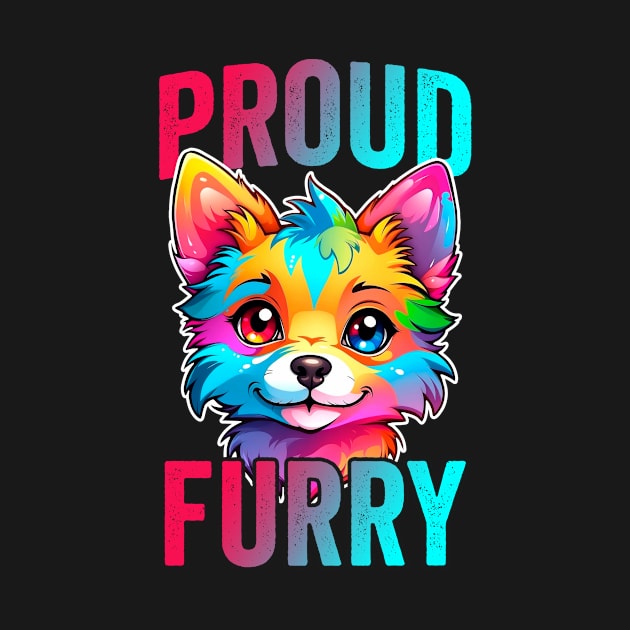 Proud Furry Fandom Cute Fursona Art by Visual Vibes