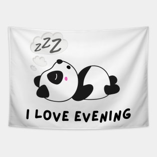 Funny panda I love evening Tapestry