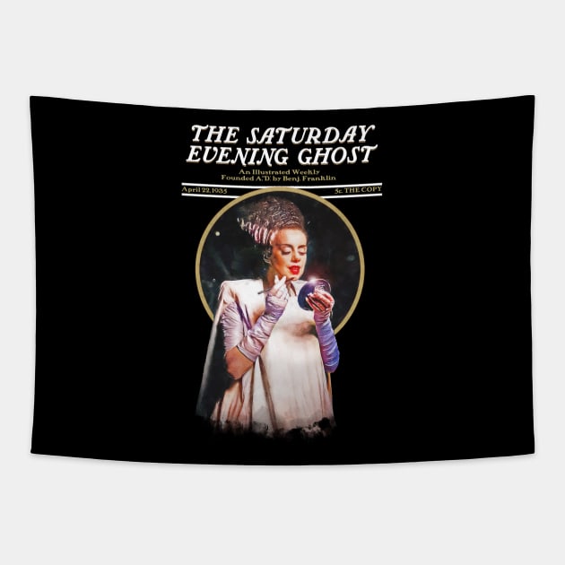 The Blushing Bride of Frankenstein Tapestry by UnlovelyFrankenstein