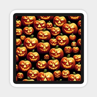 Halloween Pumpkins Jack o Lantern Pattern, model 4 Magnet