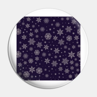 Dark Background Winter Snowflakes Pattern Pin