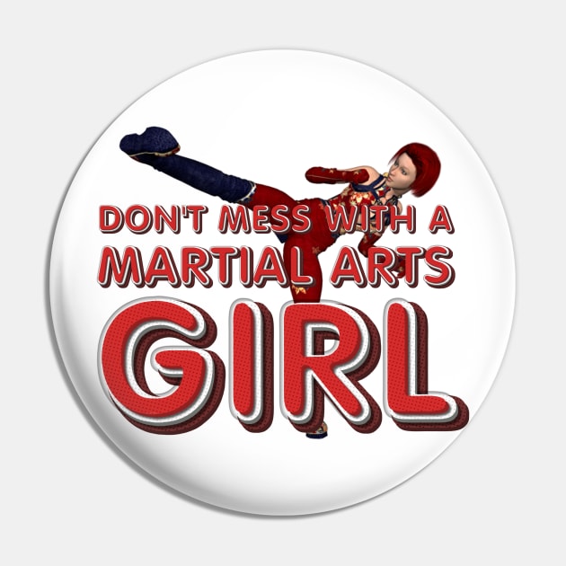 Martial Arts Girl Pin by teepossible