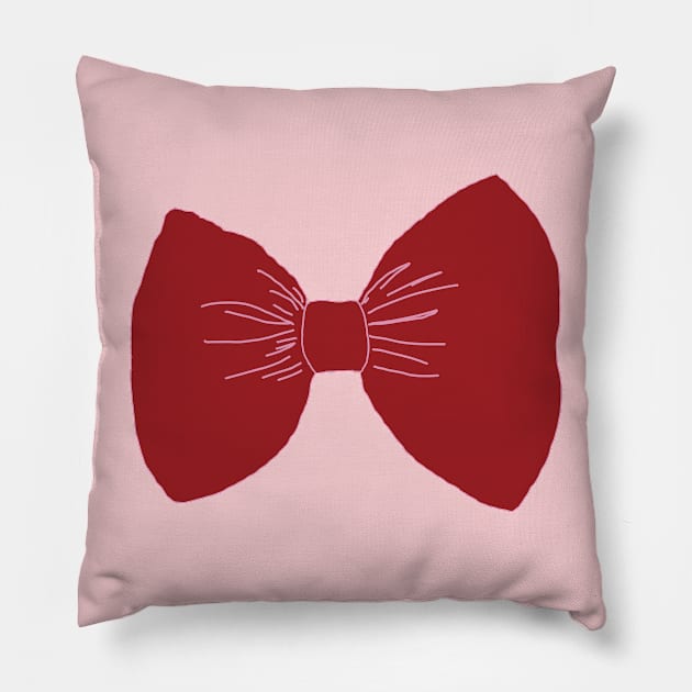 Red Bow Ribbon Pillow by EunsooLee