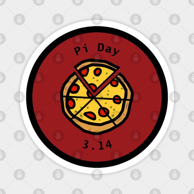 Pizza Pi Day on Red Magnet by ellenhenryart