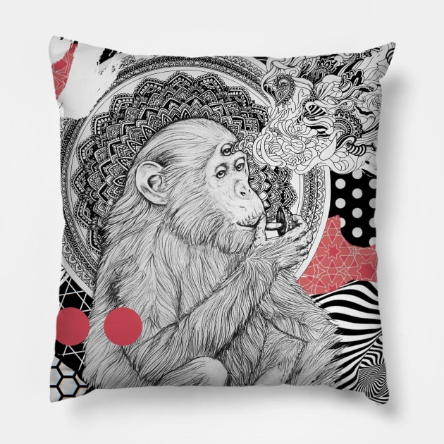 Monkey Pillow by Luke Gray