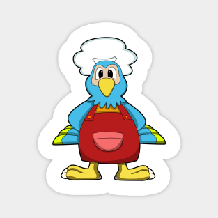 Parrot as Cook with Cooking apron Magnet