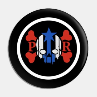 Puerto rico flag skull and crossbones Pin