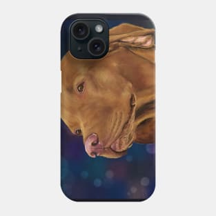 Brown Vizsla Looking to the Side, Painting Phone Case