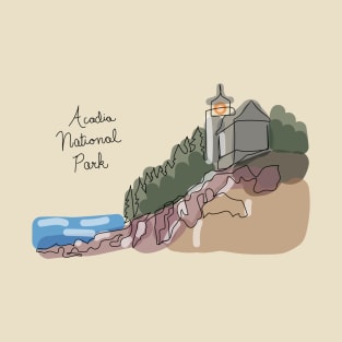 Acadia National Park Line Art T-Shirt