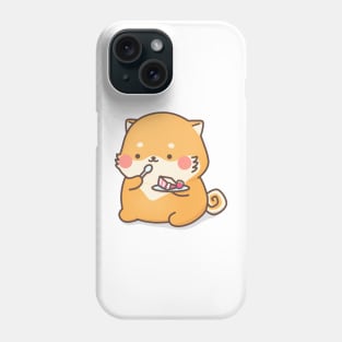 Latte dog eating a cake Phone Case