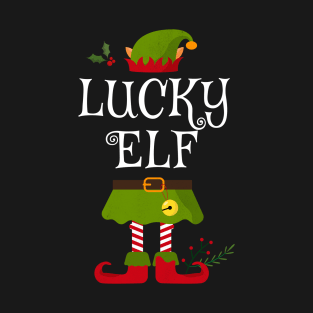 Lucky Elf Shirt , Family Matching Group Christmas Shirt, Matching T Shirt for Family, Family Reunion Shirts T-Shirt