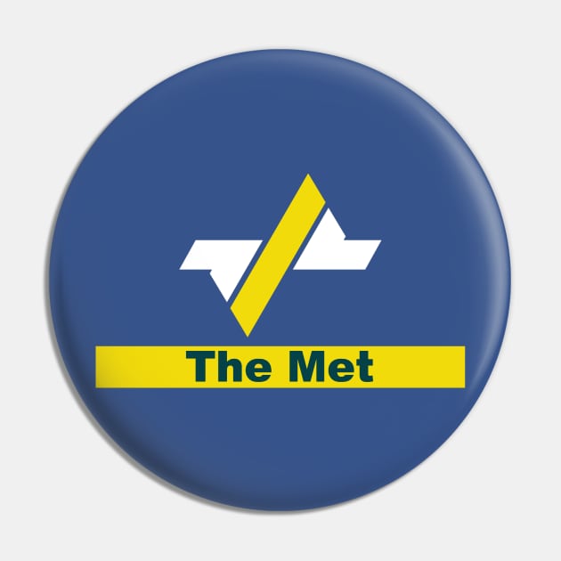 The Met Retro logo Pin by francesrosey