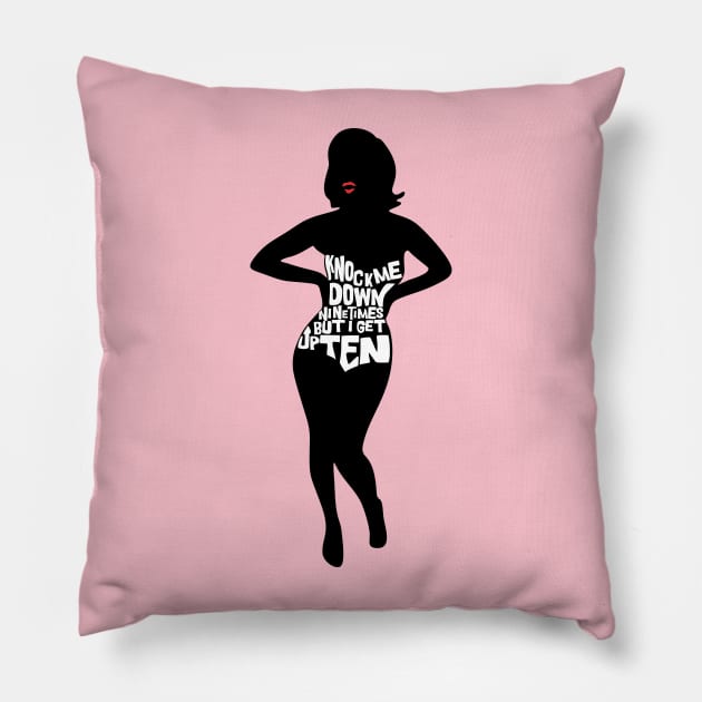 Kock Me Down Nine Times But I Get up Ten Pillow by SisterSVG